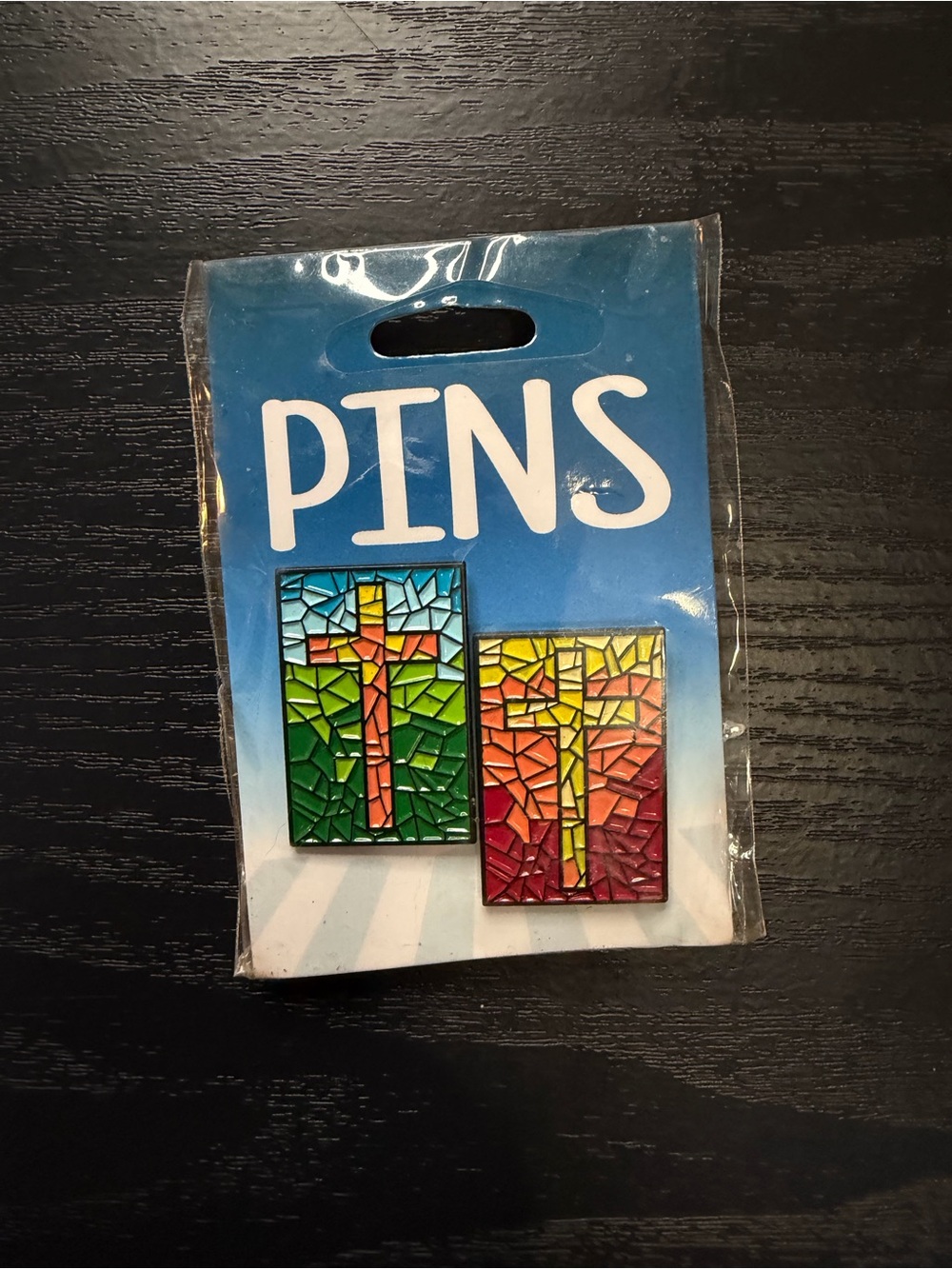 Religious Mosaic Cross Pin Set